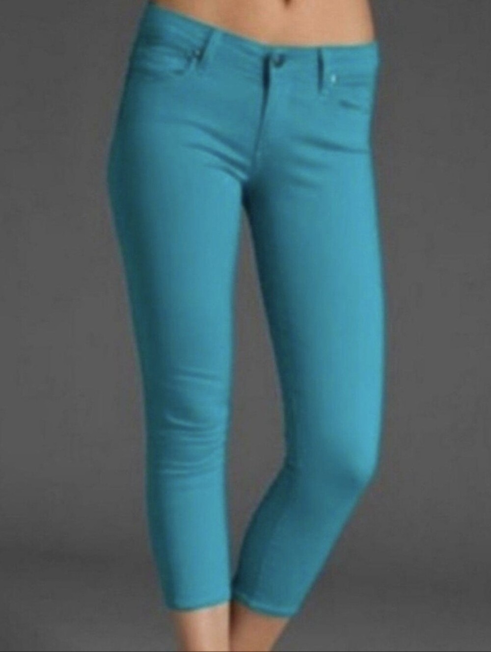 PAIGE Women’s Teal Slim Fit Capris - Brand: Blank